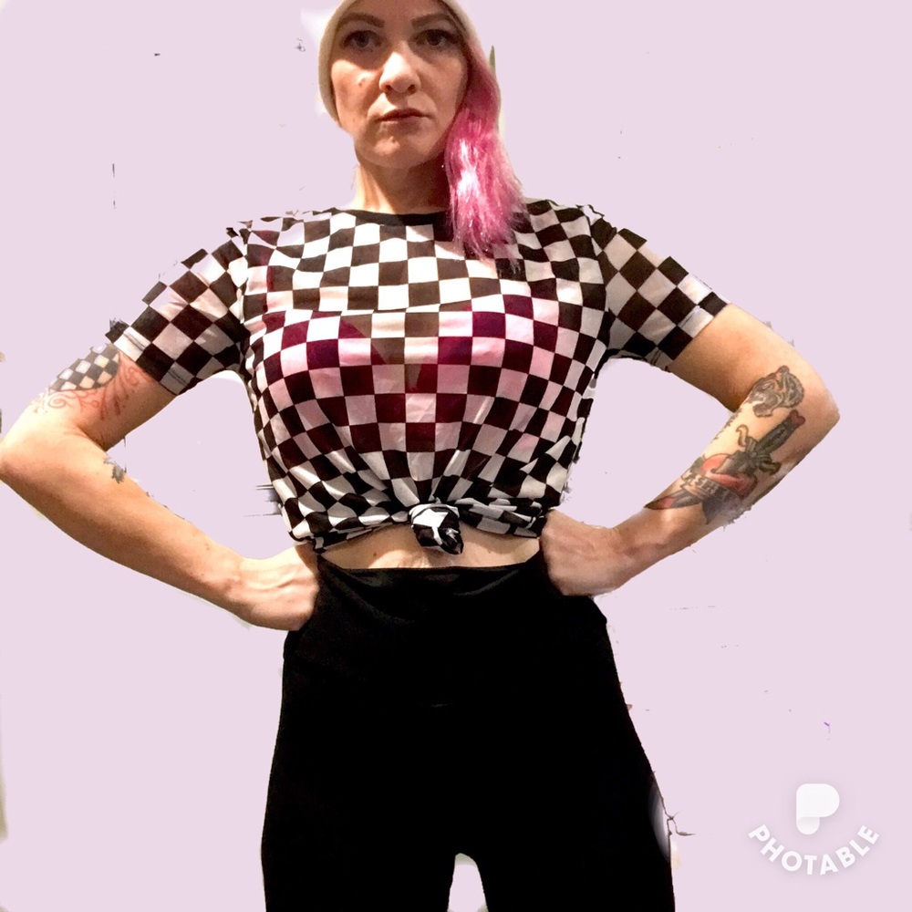 Shear Checkerboard Ska Top